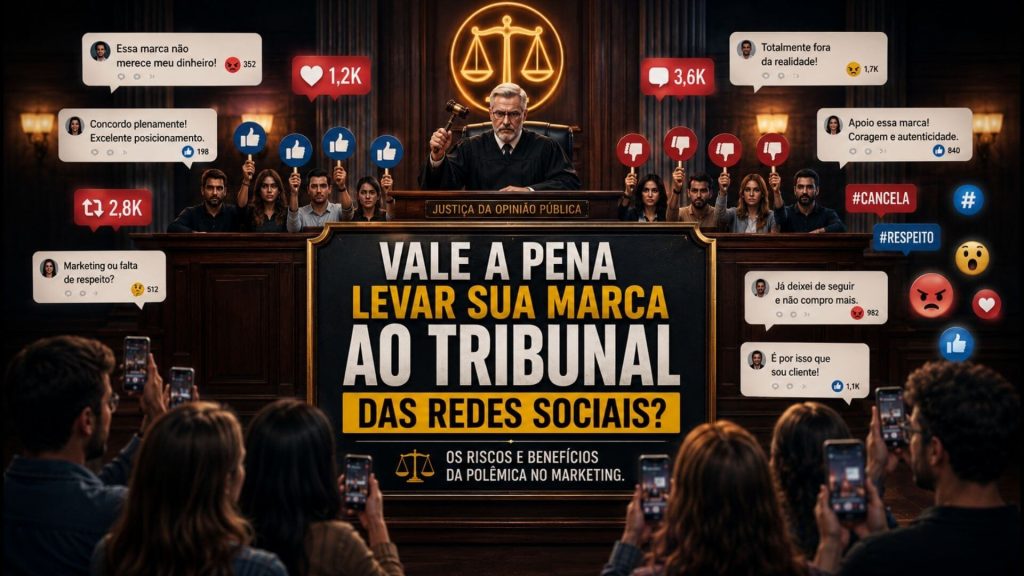 Marketing da Polêmica. Nas redes sociais, consumidores se transformam em jurados. Uma campanha polêmica pode gerar enorme visibilidade, mas também expor a marca ao julgamento constante da opinião pública.